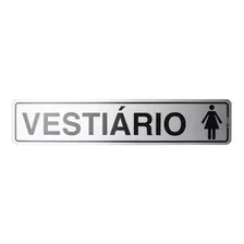 Placa De Sinalização Em Alumínio 5x25 - Vestiário Feminino