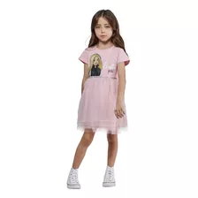 Vestido Casual Barbie Rosa Para Niña Mily