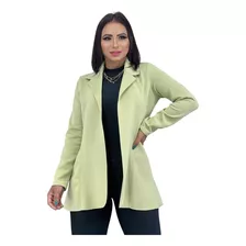 Blazer Max Feminino Acinturado Sobretudo Longo Neoprene Top