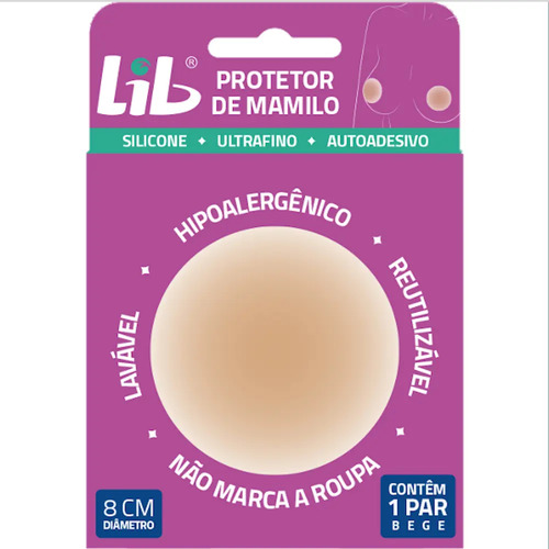 Protetor De Mamilo Lib Ultrafino Reutilizável De Silicone Para Sutiã Único