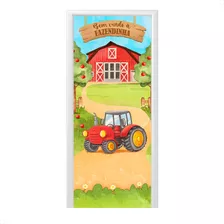 Capa De Porta Decoração Festa Tecido Com Elástico 0,85x2,10m Cor Fazendinha - Anv-2948