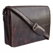 Bolso De Mensajero De Cuero Para Hombre, 16 Pulgadas, De Gr.