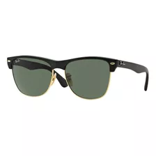 Óculos De Sol Ray-ban Clubmaster Oversized Standard Armação De Náilon Cor Gloss Black, Lente Green Clássica, Haste Gloss Black De Náilon - Rb4175