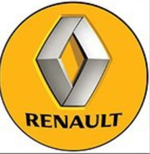 4 Emblemas Troquel Renault Amarillo Aluminio 7cm Para Pegar