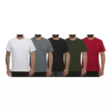 Kit 05 Camisetas Blusa Gola Redonda Básico 100% Algodão C4