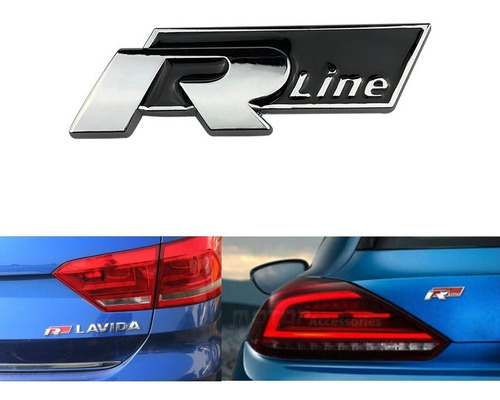 Logo Emblema R Rline Negro Volkwagen Racing Line Sport Vw  Foto 7