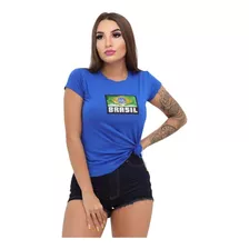 Blusinha T-shirt Feminina Brasil Copa Do Mundo