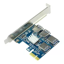 Adaptador Pcie 1x A 4 Usb Multiplicador Riser Mineria