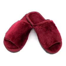 Pantufa Feminina Aberta Chinelo Pelúcia Conforto Premium 