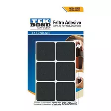 Fieltros Adhesivos Cuadrado 30mm Negro 12un. Tekbond