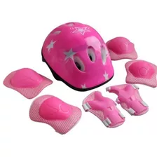 Kit Protección De Patín Con Casco Para Niña Rodillera Codera