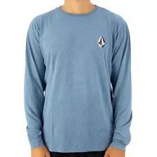 Camiseta M/l Volcom Iconic Dye Original - Azul