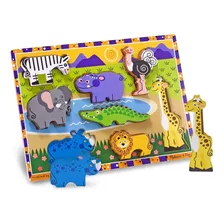 Melissa & Doug 8 Pz Safari Rompecabezas Puzzle Madera Niños