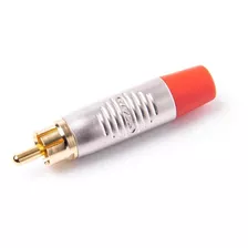 Conector Rca De Cabo 2 Polos Macho Vermelho Rf2c-au-2 Rean