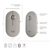 Mouse Wireless Bluetooth Logitech Pebble M350 Grey Milk Color Marrón