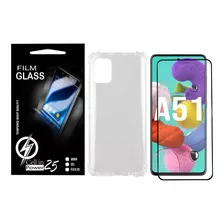 Capa Capinha Para Galaxy A51 Anti Choque + Película Vidro 3d