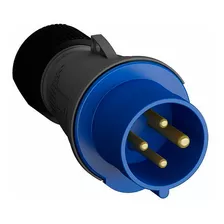 Plug Industrial Macho 3p+t 16a 200/250v 9h Ip44 Azul Abb