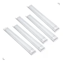 Kit 5 Luminária Tubular Led Slim 1,2mt Branco Frio 120cm 40w