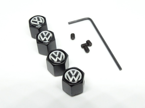 Foto de Tapa Cubre Valvula Aire Lujo Seguro Antirobo Logo Volkswagen