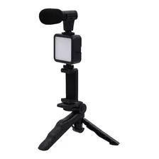 Kit De Video Portátil Con Micrófono Y Luz Led + Trípode