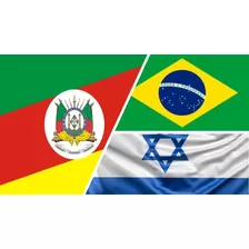 Bandeira Brasil Rio Grande Do Sul Israel 90 Cm X 150 Cm 