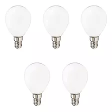 Pack X5 Ampolleta Led Bola 4.5w E-14 Empavonada 2700k