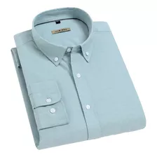 Camisas Oxford Lisas Casuales De Manga Larga Para Hombre, Si