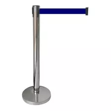 3 X Pedestal Organizador Separador De Fila Cromado Fita Azul