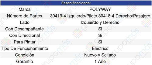 Par Espejos Volkswagen Tiguan 09/17 Polyway Foto 4