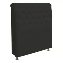 Cabeceira Livia Para Cama Box Solteiro 90 Cm Corino Preto