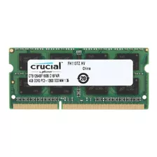 Memoria Ram Color Verde 4gb 1 Crucial Ct51264bf160b