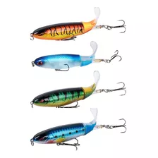 4 Señuelos Pesca Cola Giratoria Whopper Plopper 10cm Truchas