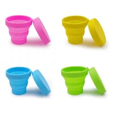 Pack 4 Vasos Plegable Silicona Colores Camping Picnic