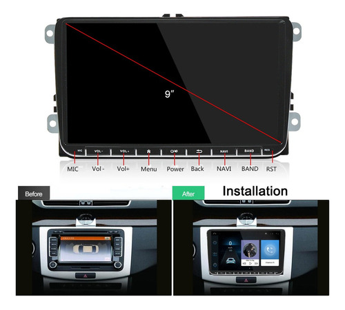 Estreo De Radio De Coche Android 10.0 De 9 para Vw Passat Foto 6