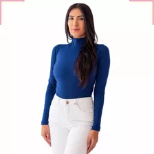 Cacharrel Blusa Feminina Manga Longa Inverno Frio Gola Alta 