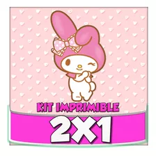 Kit Imprimible My Melody Candy Bar Editable Cumpleaños 2x1