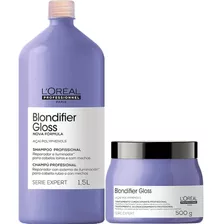 Kit Loreal Blondifier Gloss Shampoo 1500ml E Máscara 500g