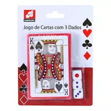 Jogo De Cartas De Plástico Com 54 Cartas E 3 Dados