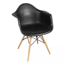 Silla De Comedor Makom Sillón Eames, Estructura Color Negro, 2 Unidades