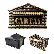 Caixinha De Cartas Dos Correios Correspondências Contas Cor Dourado