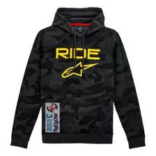 Jm Campera Casual Moto Alpinestars Area Hoodie Camo Amarillo