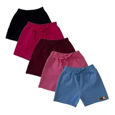 Combo 5 Short Infantil Feminino Volta As Aulas Oferta Promo