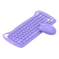 Kit Teclado E Mouse Bluetooth Ajazz A3060 - Cute Cat