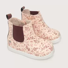 Bootie Niña Full Print Flores Rosado (18 A 21)