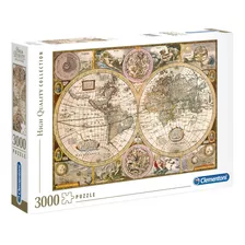 Rompecabezas Clementoni High Quality Collection Old Map 33531 De 3000 Piezas