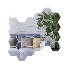 Kit 20 Espelhos Hexagonal Decorativo Para Parede De Acrílico