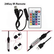 Controlador Remoto Rgb Usb Led Strip Ir Rf 24 Teclas 3528 50