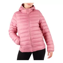 Campera Puffer Hifel Con Capucha Mujer Rosa