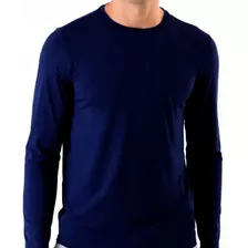 Camiseta Masculina Manga Longa Plus Size Básica Extra Grande