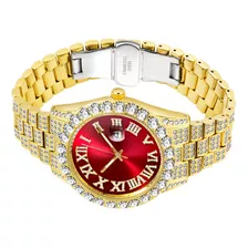 Reloj De Cuarzo Para Hombre Oro 18k Y Diamante Brillante